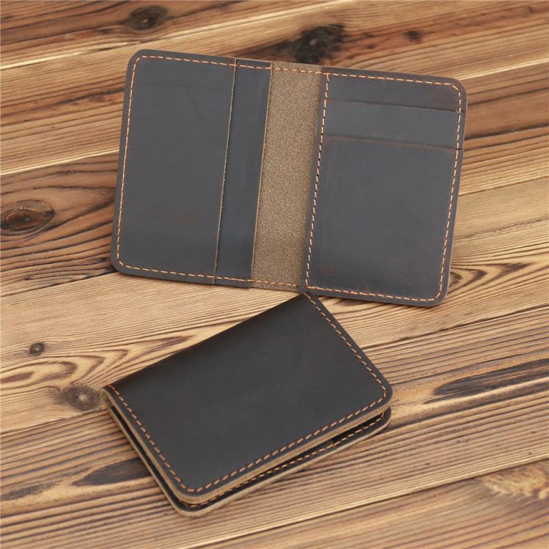 Vintage Leather Credit Card Holder Small Wallet Money Bag ID Card Case