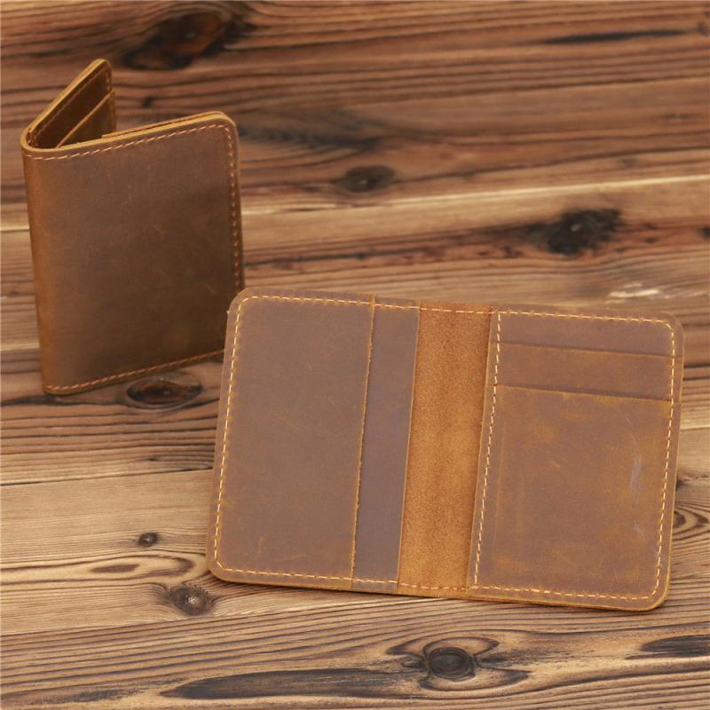 Vintage Leather Credit Card Holder Small Wallet Money Bag ID Card Case