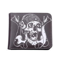 Halloween Skull Short Wallet Horror Night Money Clip Coin Purse