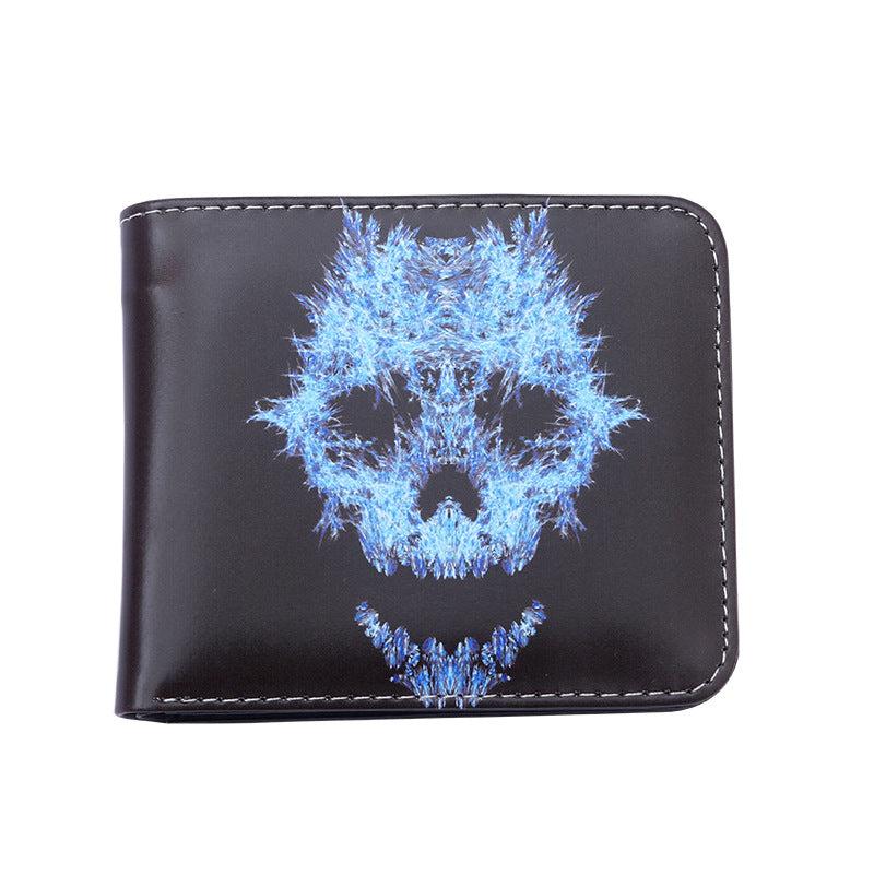 Halloween Skull Short Wallet Horror Night Money Clip Coin Purse