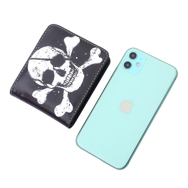 Halloween Skull Short Wallet Horror Night Money Clip Coin Purse