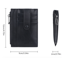 Men's Buckle Wallet Card Holder Thin Bank Card Case