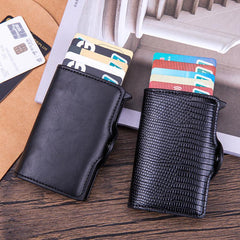 Men's RFID Blocking Card Holder Aluminum Alloy Pop up Credit Card Holder