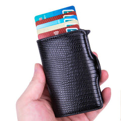 Men's RFID Blocking Card Holder Aluminum Alloy Pop up Credit Card Holder