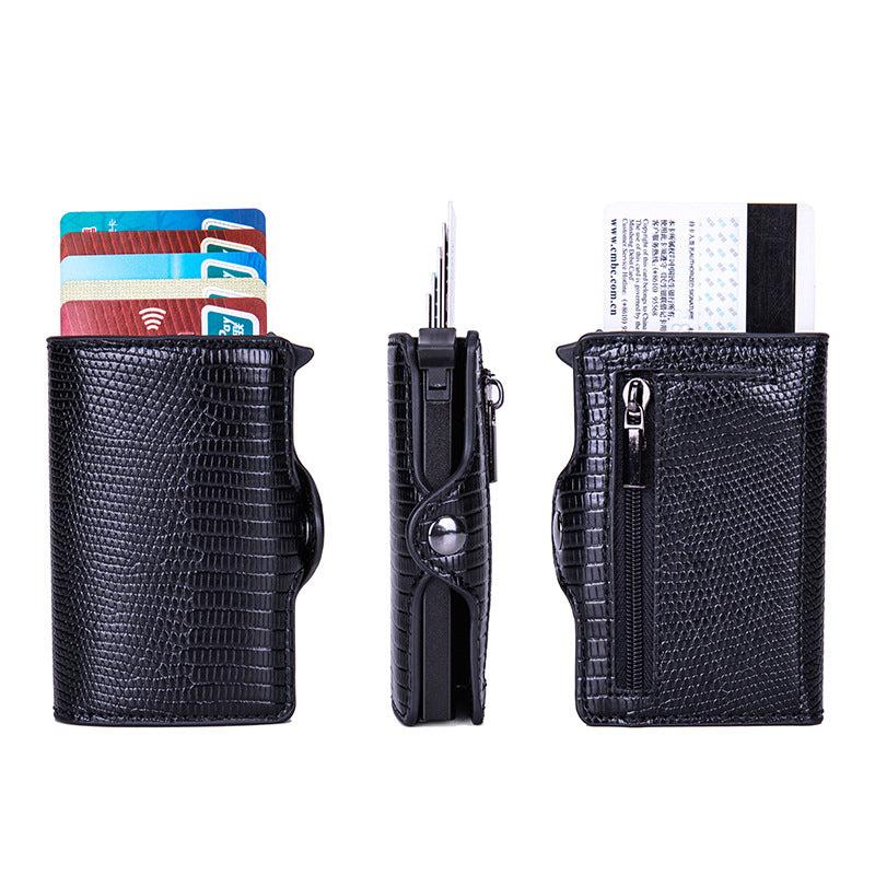Men's RFID Blocking Card Holder Aluminum Alloy Pop up Credit Card Holder
