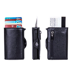 Men's RFID Blocking Card Holder Aluminum Alloy Pop up Credit Card Holder