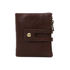 Men's Leather Wallet Large Capacity Double Zipper Coin Purse