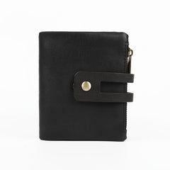 Men's Leather Wallet Large Capacity Double Zipper Coin Purse