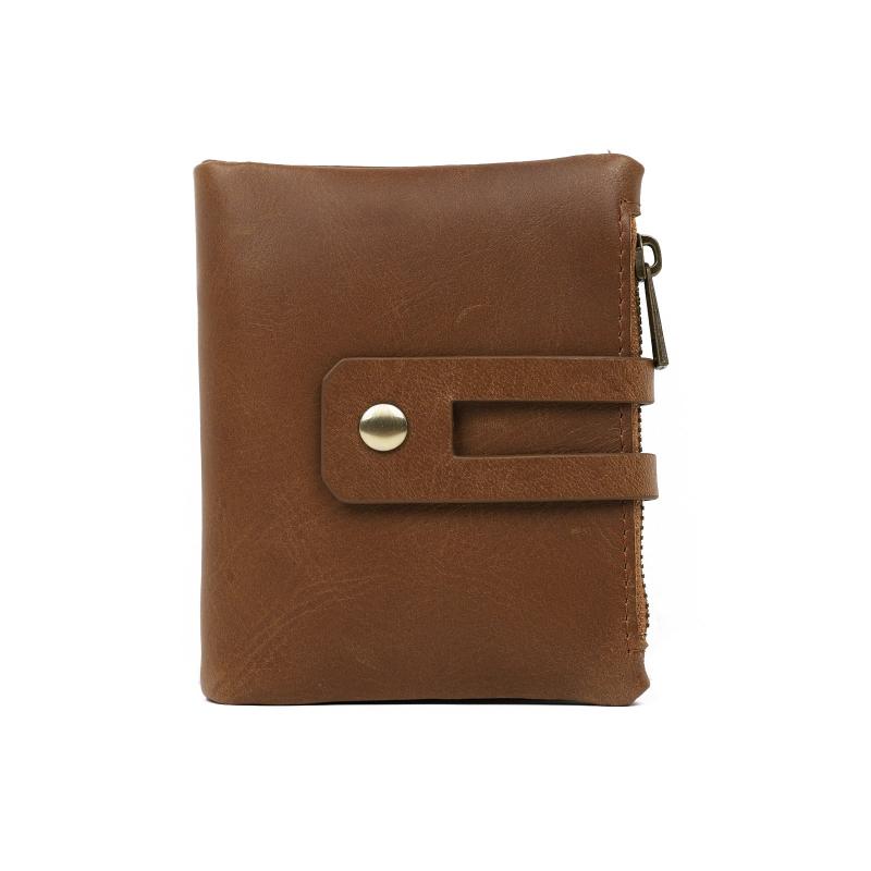 Men's Leather Wallet Large Capacity Double Zipper Coin Purse