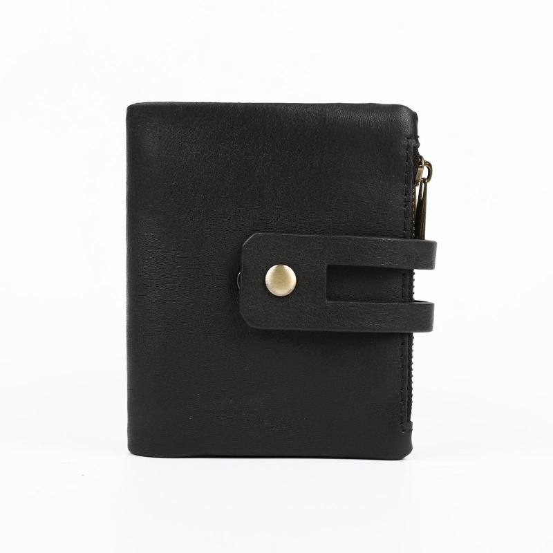 Men's Leather Wallet Large Capacity Double Zipper Coin Purse