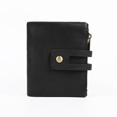 Men's Leather Wallet Large Capacity Double Zipper Coin Purse