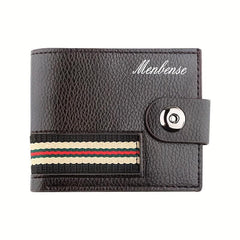 Men's Leather Short Wallet Magnetic Money Clip Card Holder Coin Purse