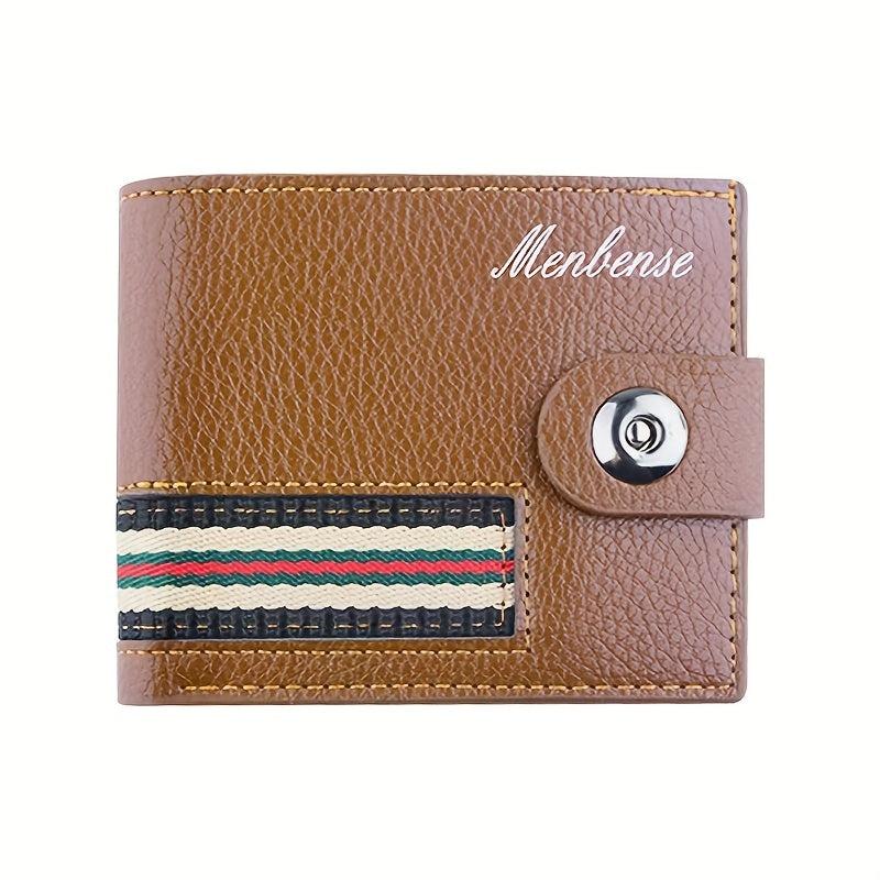 Men's Leather Short Wallet Magnetic Money Clip Card Holder Coin Purse