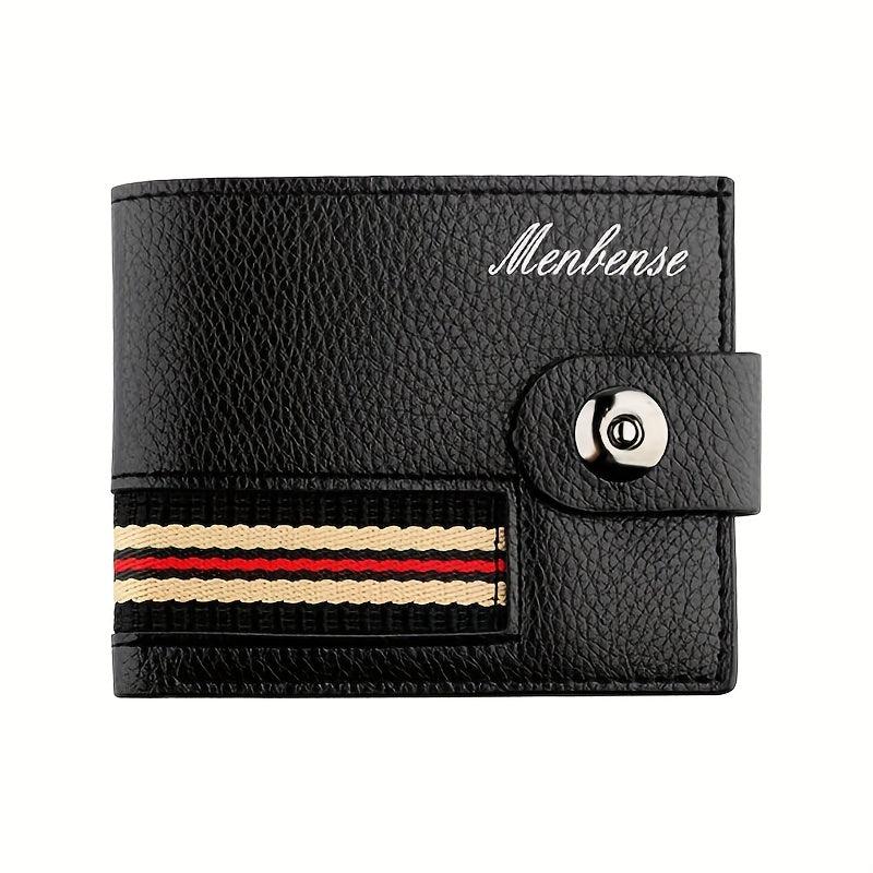 Men's Leather Short Wallet Magnetic Money Clip Card Holder Coin Purse