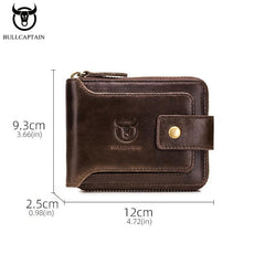 Cow Captain Leather Wallet Man card Photo Album Insert Card Head Layer Leather