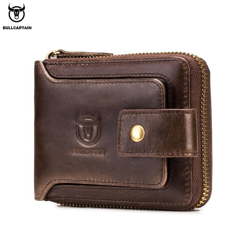 Cow Captain Leather Wallet Man card Photo Album Insert Card Head Layer Leather