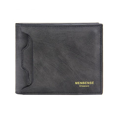 Men's Leather Short Wallet Money Clip ID Window Card Holder Purse