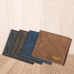 Men's Leather Short Wallet Money Clip ID Window Card Holder Purse