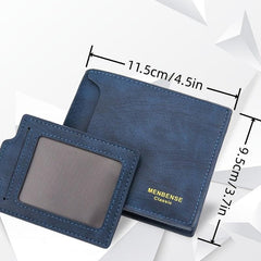 Men's Leather Short Wallet Money Clip ID Window Card Holder Purse