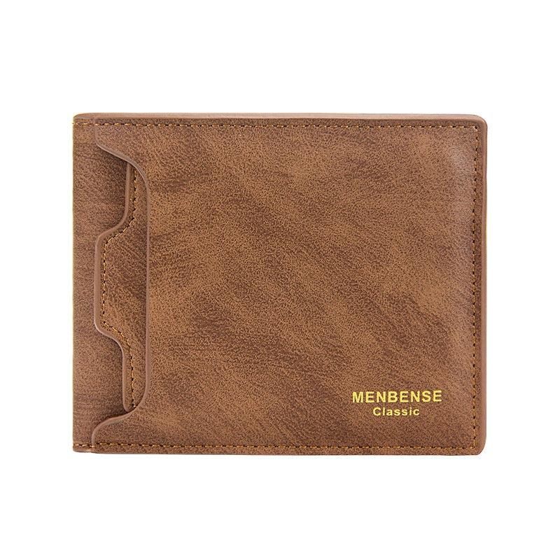 Men's Leather Short Wallet Money Clip ID Window Card Holder Purse