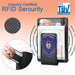 RFID Blocking Minimalist Carbon Fiber Money Clip Wallet