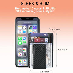 RFID Blocking Minimalist Carbon Fiber Money Clip Wallet