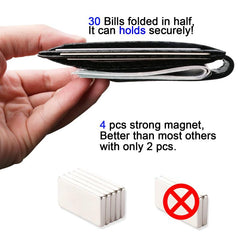 RFID Blocking Minimalist Carbon Fiber Money Clip Wallet
