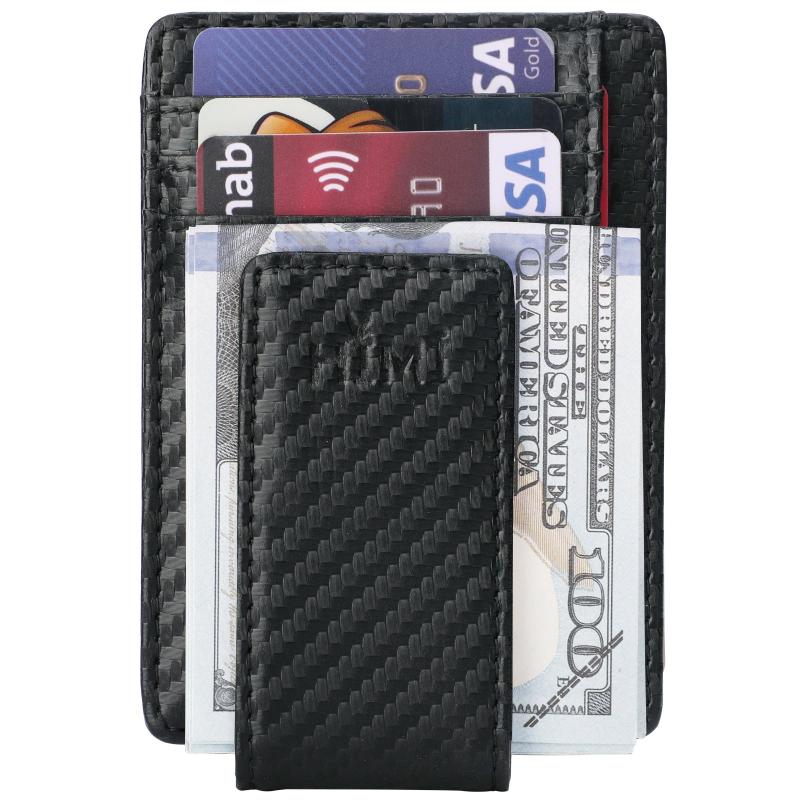 RFID Blocking Minimalist Carbon Fiber Money Clip Wallet