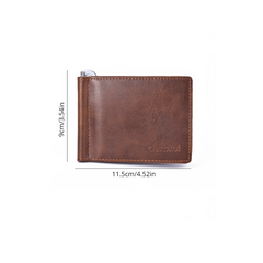 Men's PU Leather Wallet With Card Slots in Brown/Dark Brown