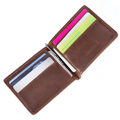 Men's PU Leather Wallet With Card Slots in Brown/Dark Brown