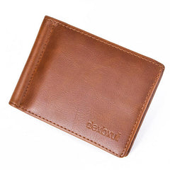 Men's PU Leather Wallet With Card Slots in Brown/Dark Brown