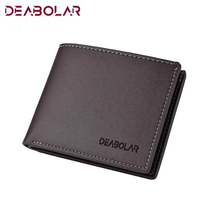 Men's Leather Short Wallet Large Capacity Card Holder Horizontal Wallet