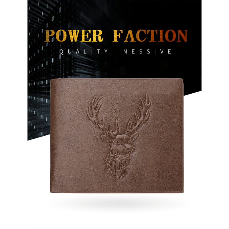 Men's Leather Short Wallet Large Capacity Card Holder Horizontal Wallet
