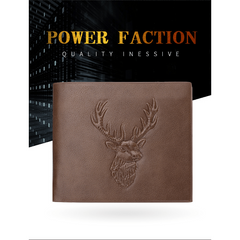 Men's Leather Short Wallet Large Capacity Card Holder Horizontal Wallet