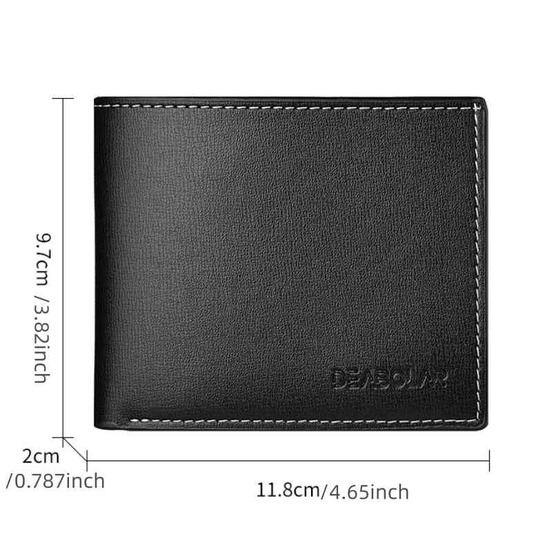 Men's Leather Short Wallet Large Capacity Card Holder Horizontal Wallet