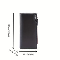 Men's Long Wallet Multifunctional Zipper Clutch Bag