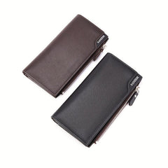 Men's Long Wallet Multifunctional Zipper Clutch Bag