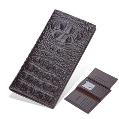 Men's Crocodile Head Long Wallet Zipper Business Wallet