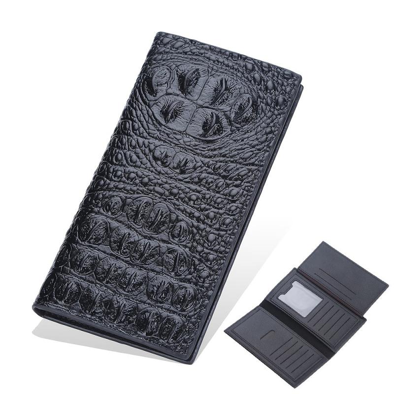 Men's Crocodile Head Long Wallet Zipper Business Wallet