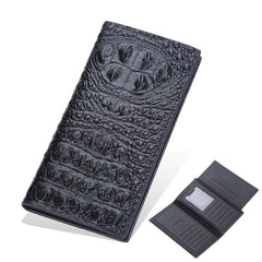 Men's Crocodile Head Long Wallet Zipper Business Wallet