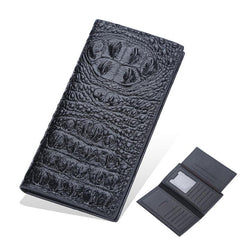 Men's Crocodile Head Long Wallet Zipper Business Wallet