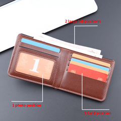 Men's Leather Short Wallet Card Holder Purse Coin Purse Gift For Men