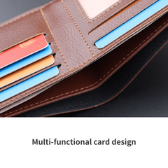 Men's Leather Short Wallet Card Holder Purse Coin Purse Gift For Men