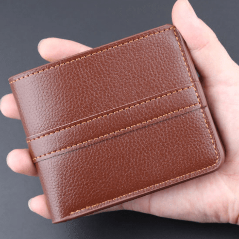 Men's Leather Short Wallet Card Holder Purse Coin Purse Gift For Men