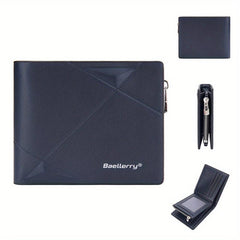 Short Wallet Zipper Card Coin Purse PU Leather Men Women Card Case