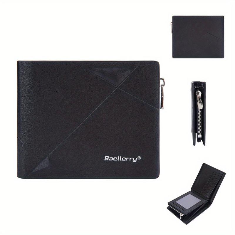 Short Wallet Zipper Card Coin Purse PU Leather Men Women Card Case