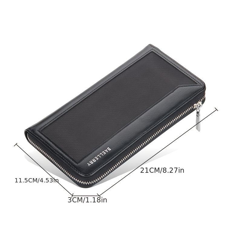Men's Long Clutch Zipper Wallet Large Capacity