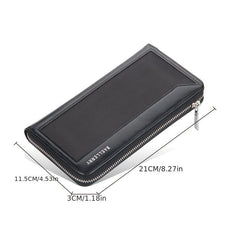 Men's Long Clutch Zipper Wallet Large Capacity