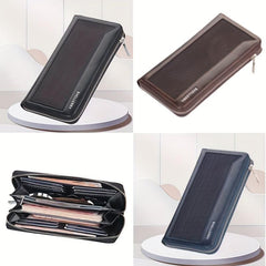 Men's Long Clutch Zipper Wallet Large Capacity