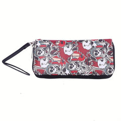 Men's Skull Pattern Long Zipper Wallet Clutch Bag